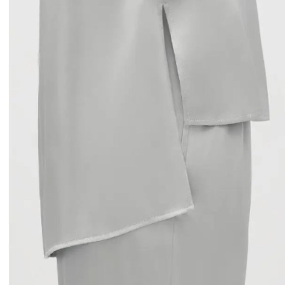 CUYANA Women's Washable Charmeuse High-Low Top - Picture 3 of 6